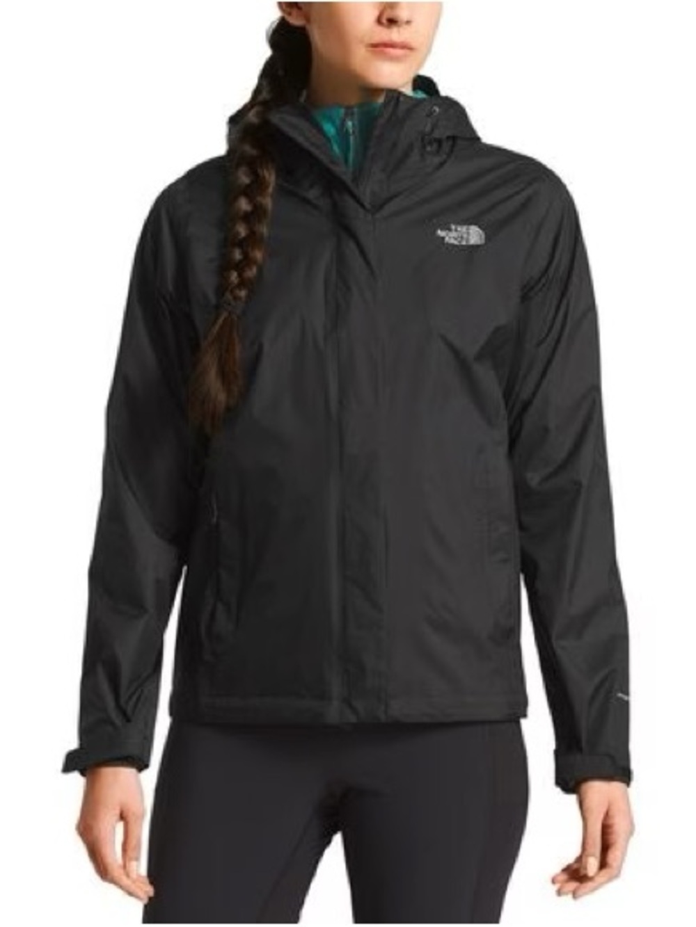 The North Face Women's Black Hooded Rain Jacket